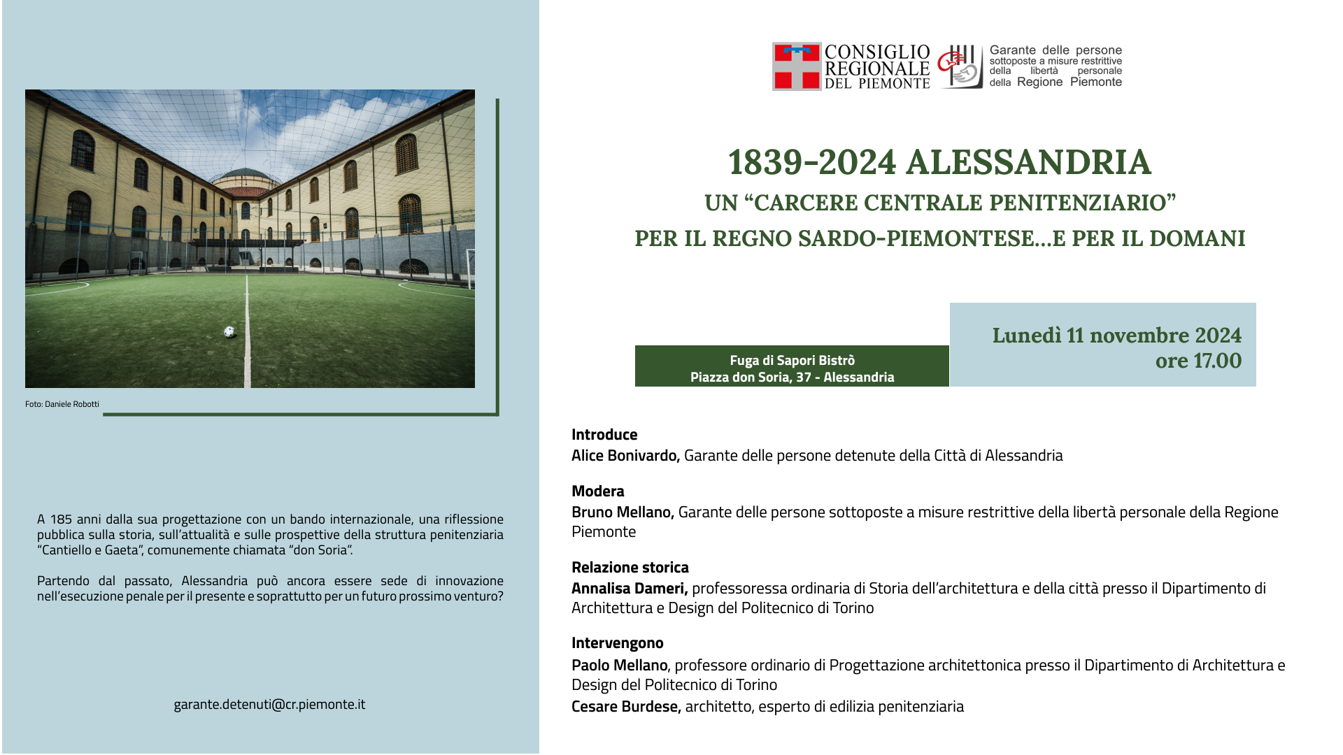 1839-2024 Alessandria: 185 Anni del Carcere Centrale Penitenziario tra Storia e Futuro