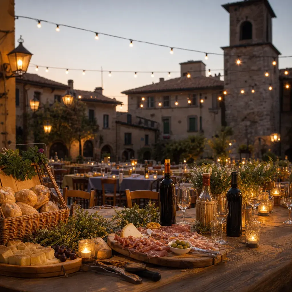 Tavolata di una sagra estiva in Monferrato